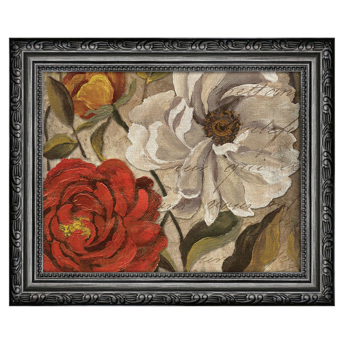 Premius Floral Small Traditional Framed Wall Art, Red-White, 9x11 Inches