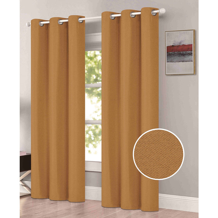 Freida 2-Pack Room Darkening Grommet Window Panels Set, 38x84 Inches Each