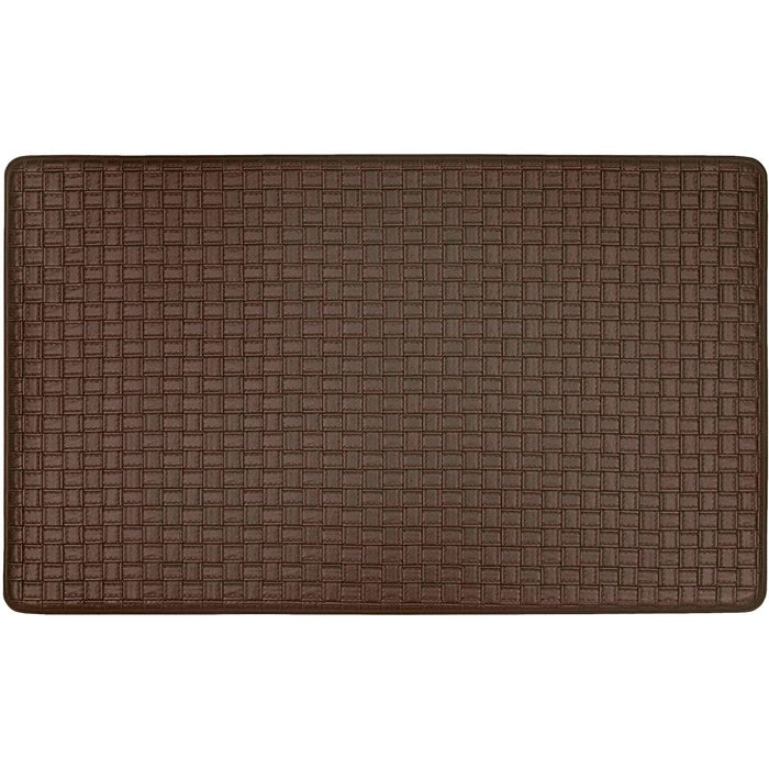 Achim Woven-Embossed Faux-Leather Anti-Fatigue Mat, Espresso, 18x30 Inches