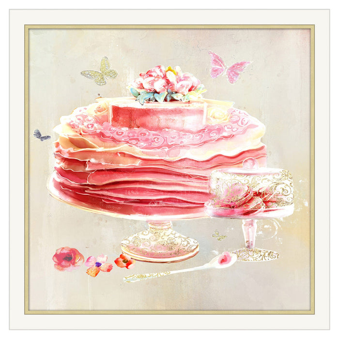 Premius Decadent Layered Crepe Cake Wall Art, Gold, 13x13 Inches