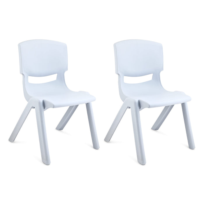 JOON Stackable Plastic Kids Learning Chairs, Misty Blue, 20.5x12.75X11 Inches, 2-Pack (Pack of 2)