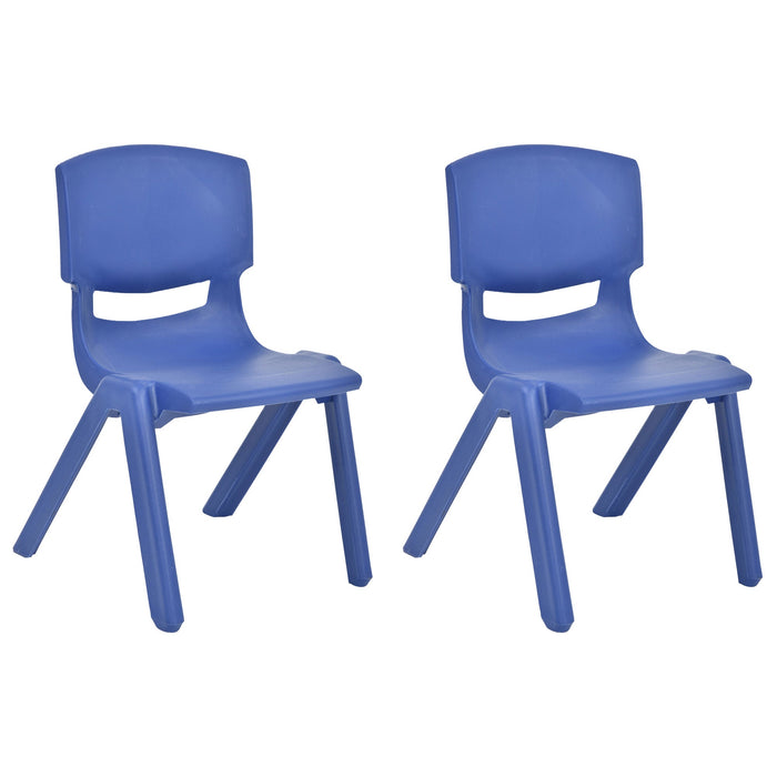 JOON Stackable Plastic Kids Learning Chairs, Dark Blue, 20.5x12.75X11 Inches, 2-Pack (Pack of 2)