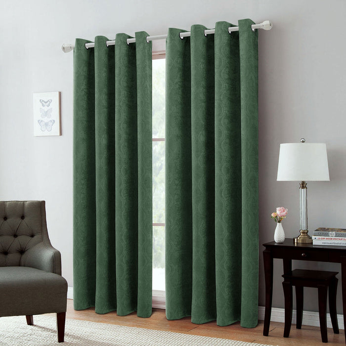 Andy Ogee Room Darkening Curtain Grommet Window Panel, 54x84 Inches