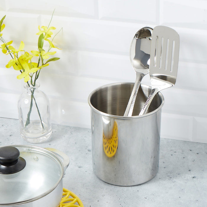 Home Basics Stainless Steel Cutlery Holder, 5.25x6.2 Inches