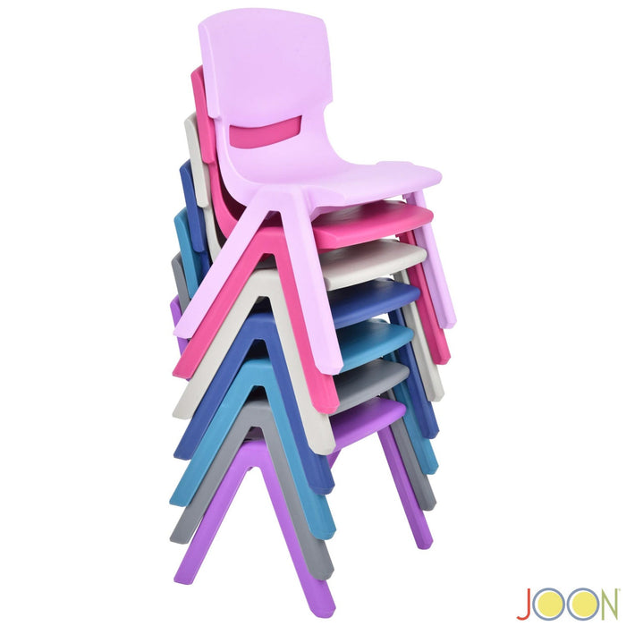 JOON Stackable Plastic Kids Learning Chairs, Purple, 20.5x12.75X11 Inches, 2-Pack (Pack of 2)