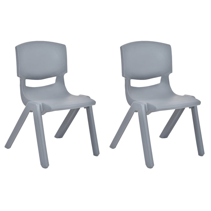 JOON Stackable Plastic Kids Learning Chairs, Dark Gray, 20.5x12.75X11 Inches, 2-Pack (Pack of 2)