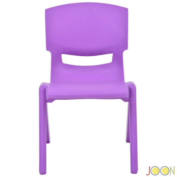 JOON Stackable Plastic Kids Learning Chairs, Purple, 20.5x12.75X11 Inches, 2-Pack (Pack of 2)