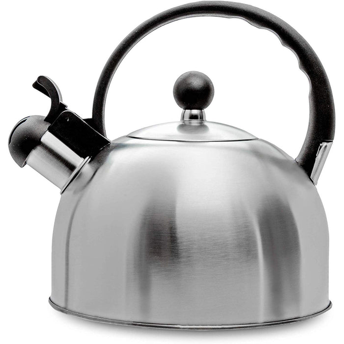 Premius Stainless Steel Whistling Tea Kettle, Silver, 2.5 Liters