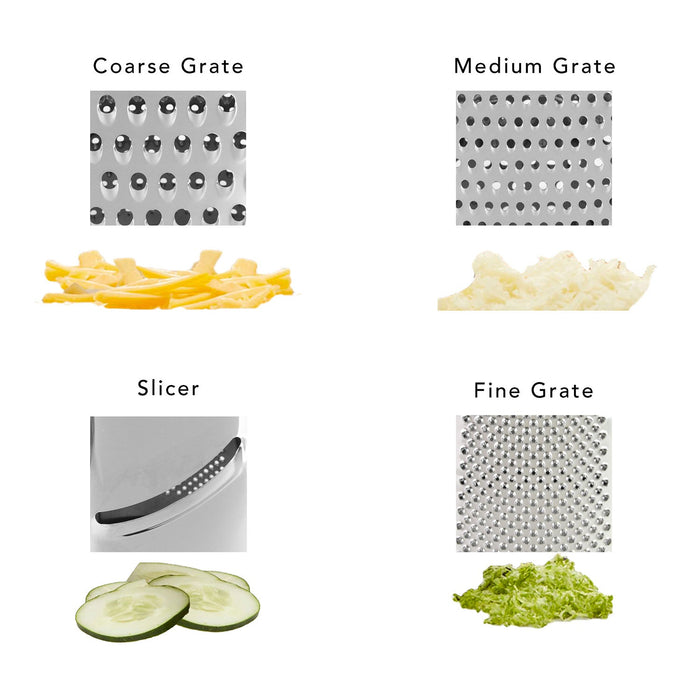 Premius Stainless Steel Box Grater With 4 Sides, Black