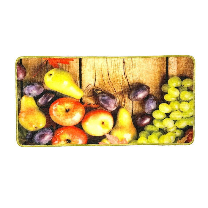 Grapes and Apple Non-Slip Kitchen Mat, 18x36 Inches