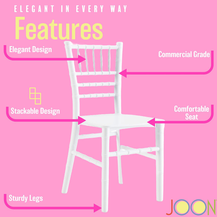 JOON 2 Pack Kids Tiffany Chiavari Chairs, 25x13x14.5 Inches