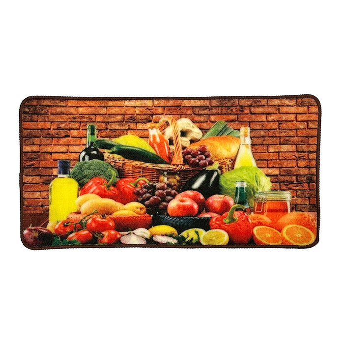 Fruits And Veggies Non-Slip Kitchen Mat, 18x36 Inches