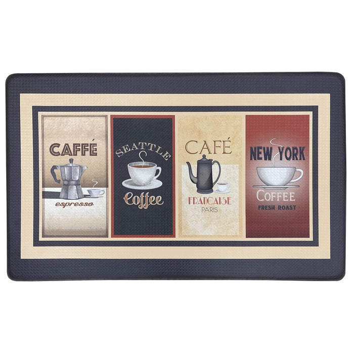 Cozy Cafe Decorative Anti-Fatigue Kitchen Mat, 18x30 Inches