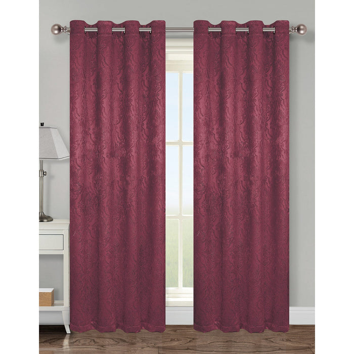 Mabel Damask Room Darkening Grommet Window Panel, 54x84 Inches