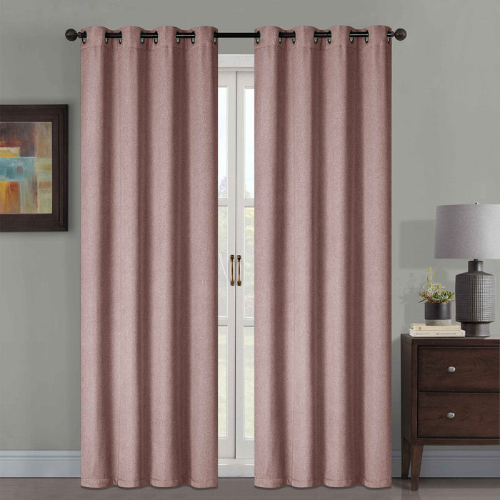 Lenon Faux Canvas with Felt Backing Room Darkening Grommet Window Panel, 54x84 Inches