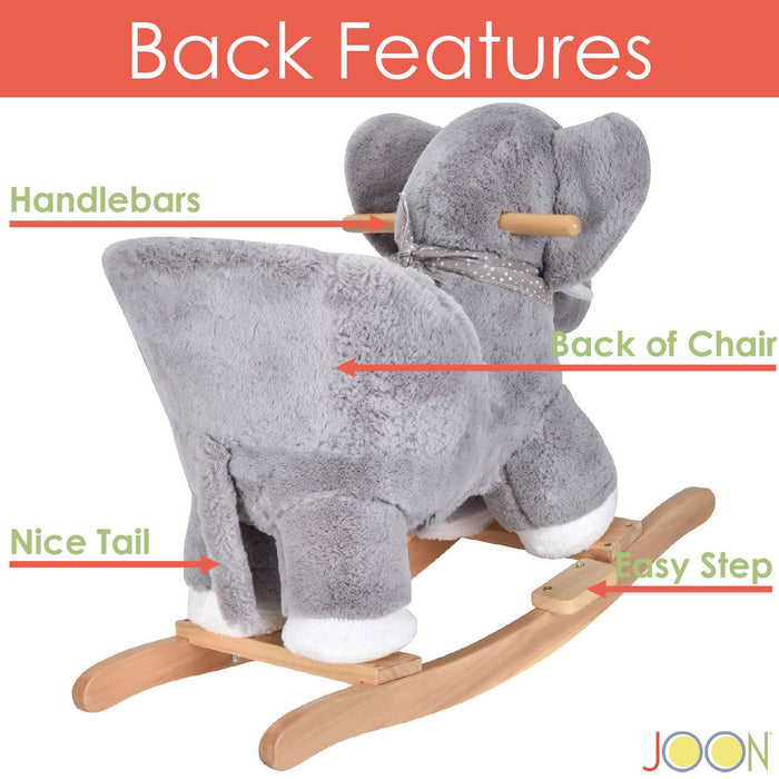 JOON Olli Ride-On Rocking Horse Elephant With Scarf, Gray-White