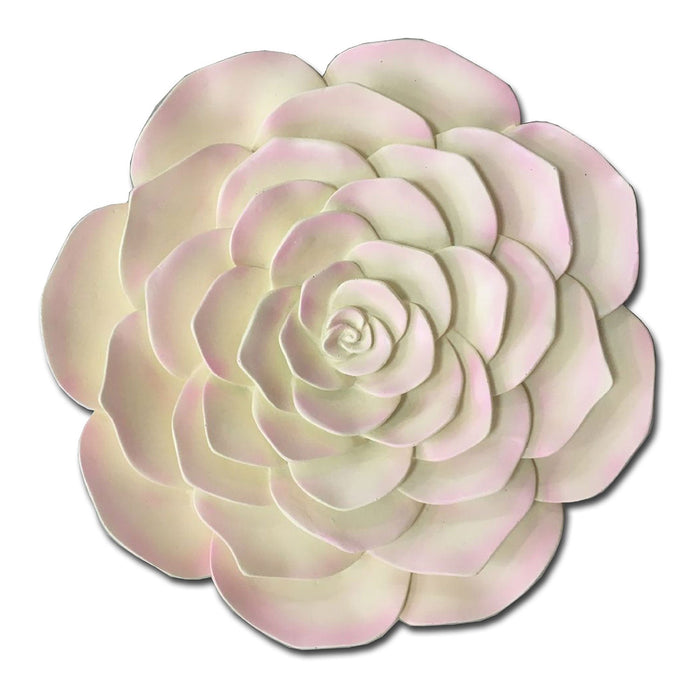 Premius Resin Two Tone Smooth Pastel Floral Wall Decor, Pink, 12 Inches