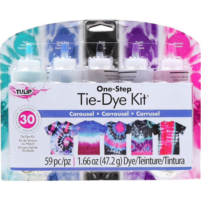 Tulip One-Step Tie-Dye Kit Carousel Colors Tie Dye, 59 Piece Set