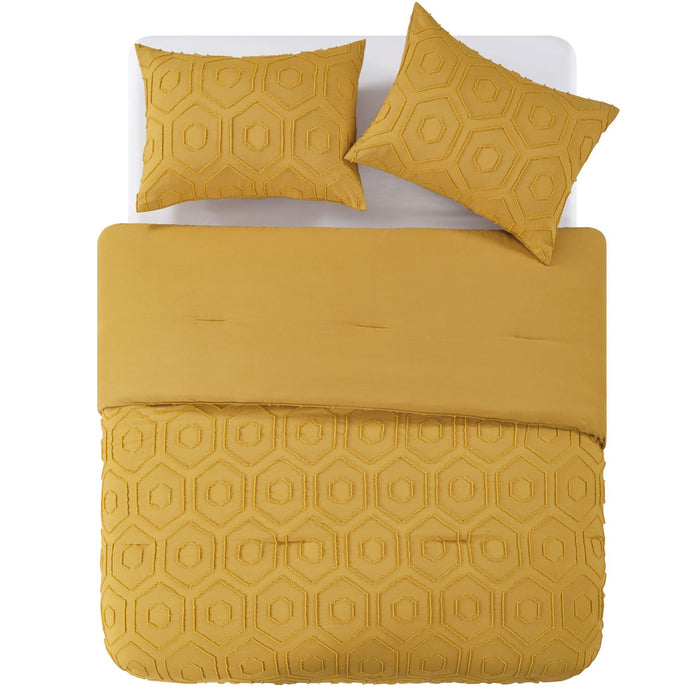 Jade + Oake Asher Modern Hexagon Microfiber Comforter Set