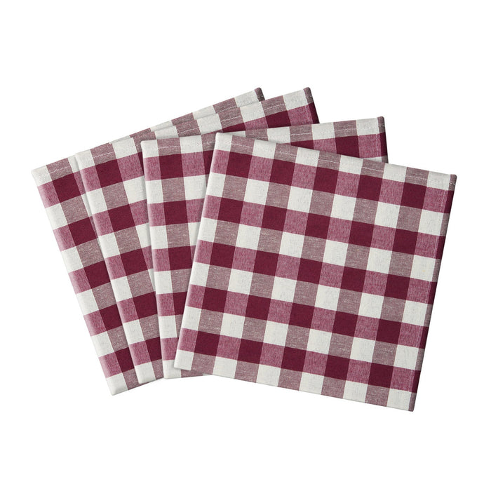 Buffalo Check Gingham 4 Pack Napkins, 17x17 Inches