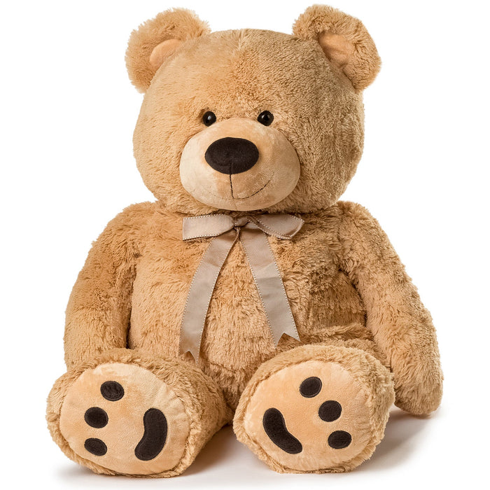 JOON Huge Teddy Bear With Ribbon, Tan