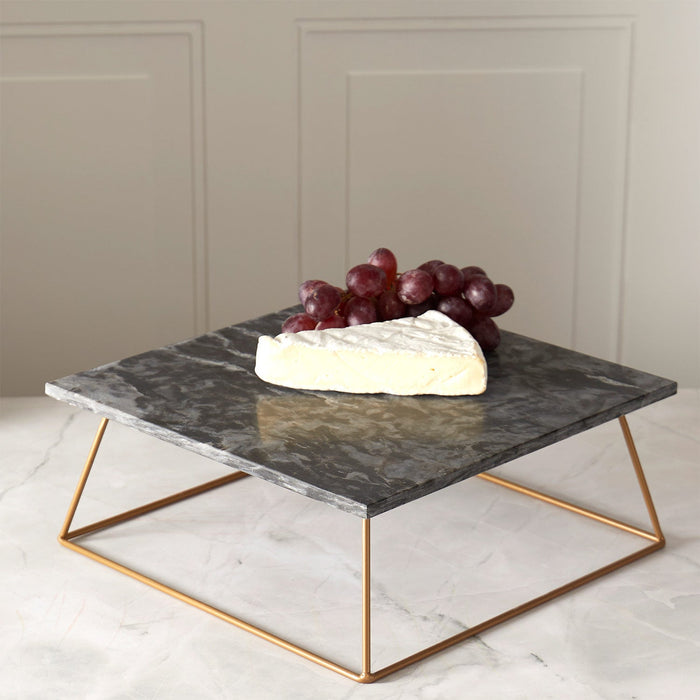 Sophia Grace Square Table Riser, Black Marble, 12x12x5 Inches