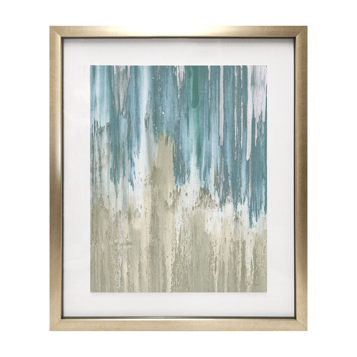 Premius Simple Move Abstract Floating Wall Art, Blue-Beige, 17x21 Inches