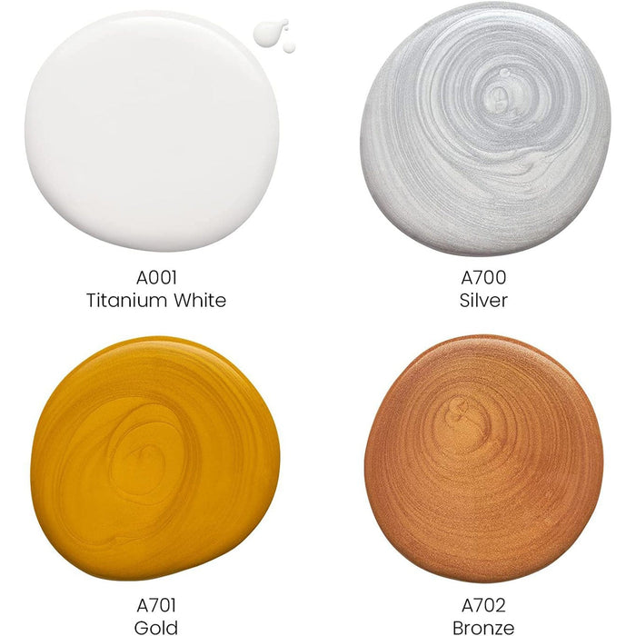 ARTEZA Premium Pouring Acrylic Paint, Metallic Colors, 4 Count