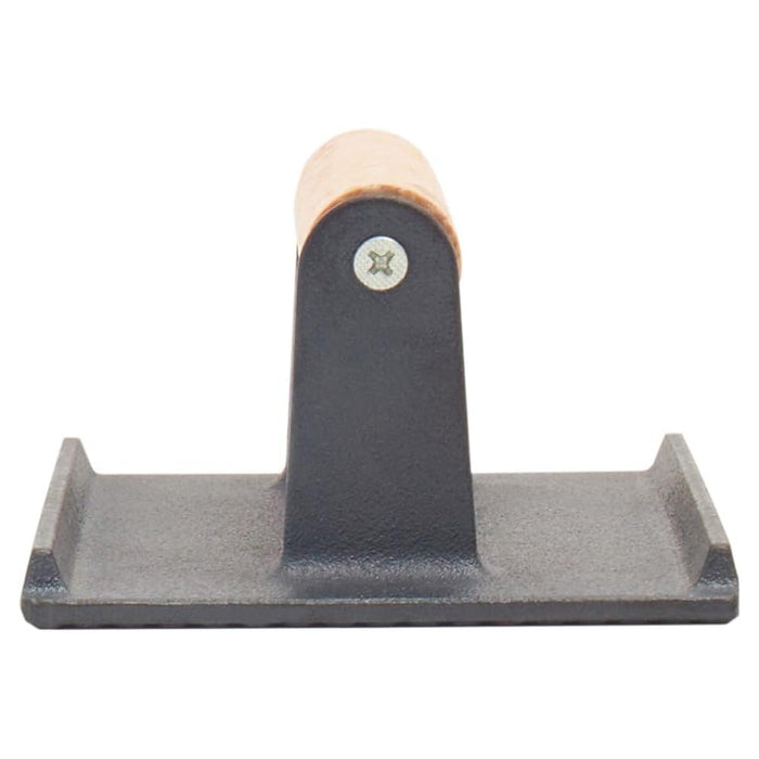 Home Basics Cast Iron Grill Press with Wood Handle, Bacon Press, Black