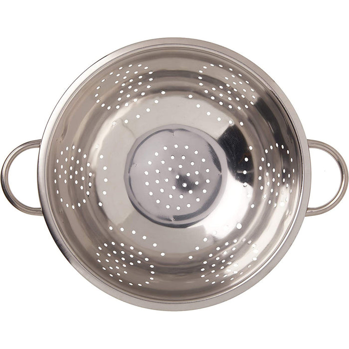 Home Basics Stainless Steel Colander and Strainer, Silver, 5-Quart