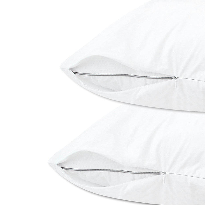 Premius 2 Pack Zippered Waterproof Pillow Protector, White