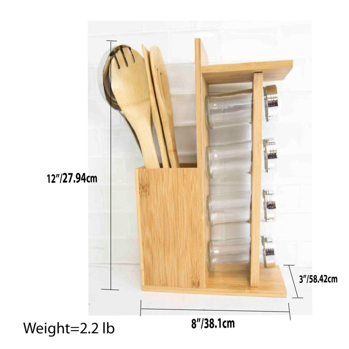 Home Basics 6-Piece Bamboo Kitchen Cooking Utensil Set, 2.5x12x.25 Inches