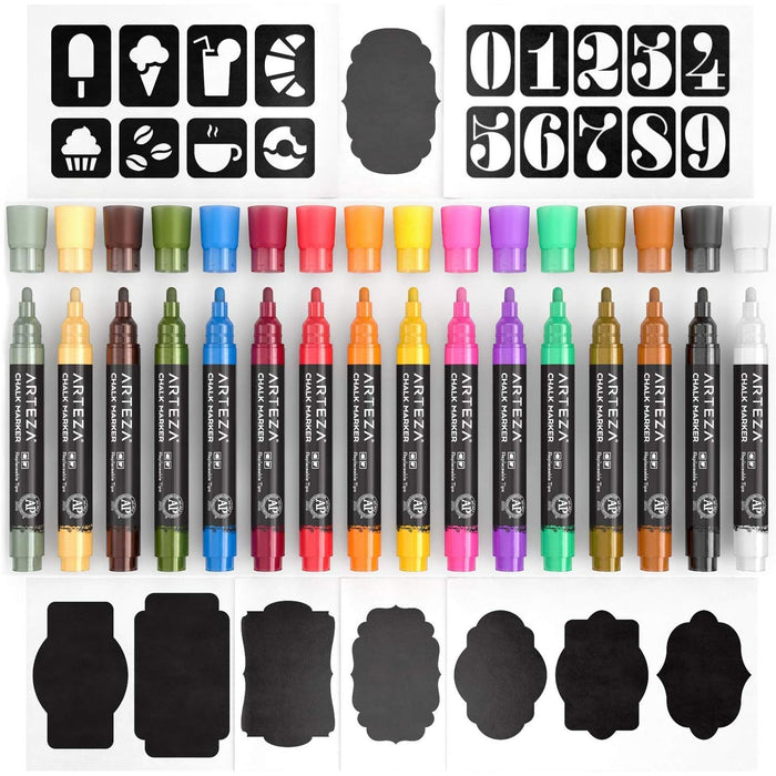 ARTEZA Premium Liquid Chalk Markers Set, 16 Count