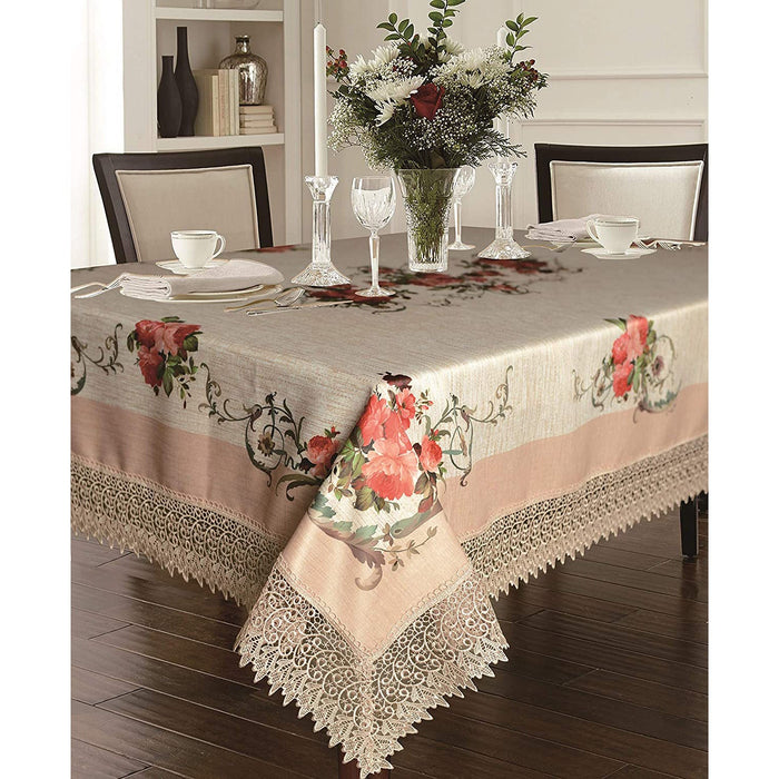 Ascott Decorative Tablecloth with Macrame Lace Trimming