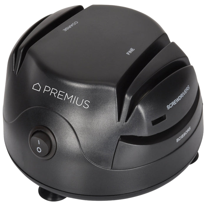 PREMIUS Compact 3-in-1 Electric Knife Sharpener System, Black