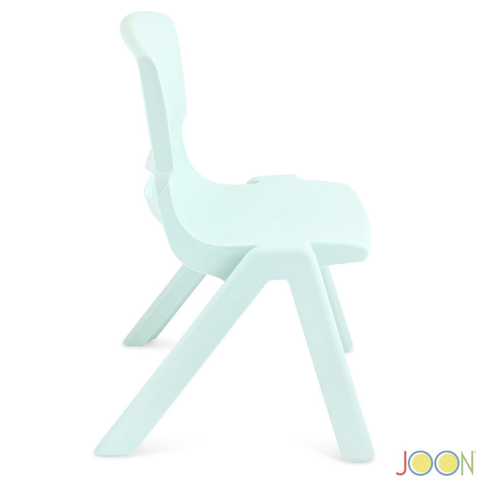 JOON Stackable Plastic Kids Learning Chairs, Mint Green, 20.5x12.75X11 Inches, 2-Pack (Pack of 2)