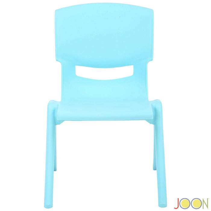 JOON Stackable Plastic Kids Learning Chairs, Baby Blue, 20.5x12.75X11 Inches, 2-Pack (Pack of 2)