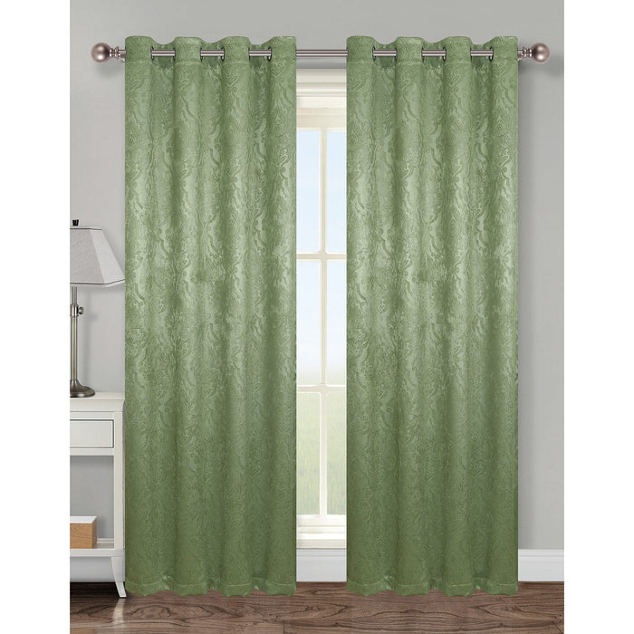 Mabel Damask Room Darkening Grommet Window Panel, 54x84 Inches