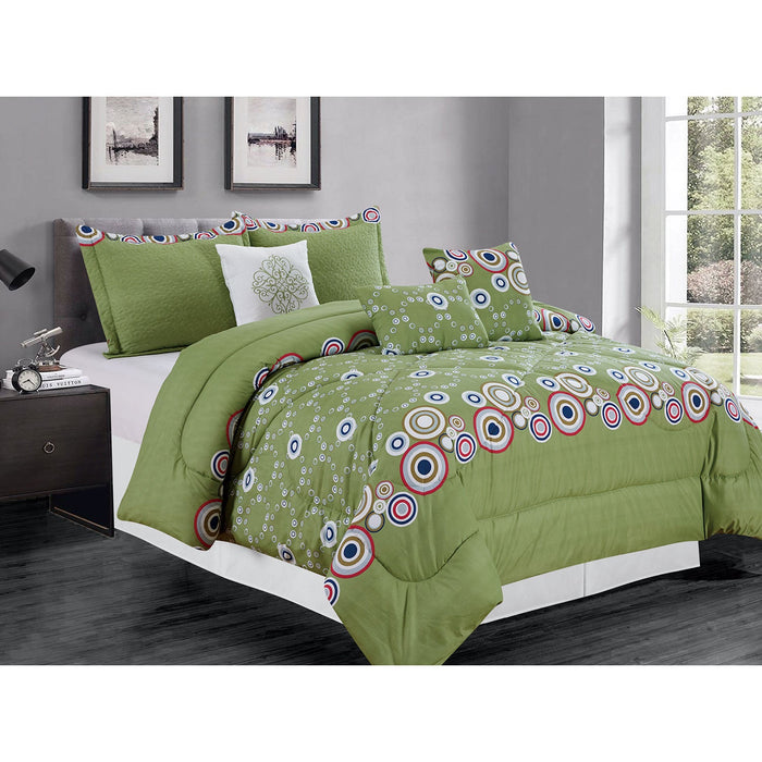 Premius Kylie 7 Piece Oversized Comforter Set, Green