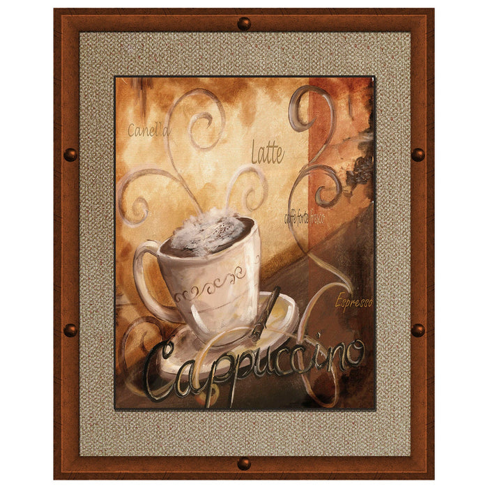 PREMIUS Cappuccino Framed Wall Art With Buttons, 11x13 Inches