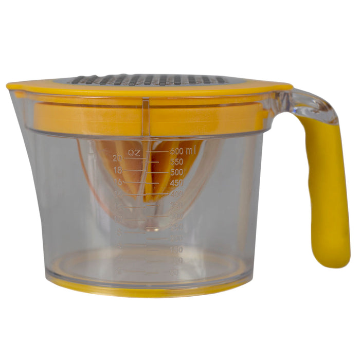 Home Basics 4-In-1 Grater With Citrus Juicer, Lemon Yellow, 13.5 Ounces