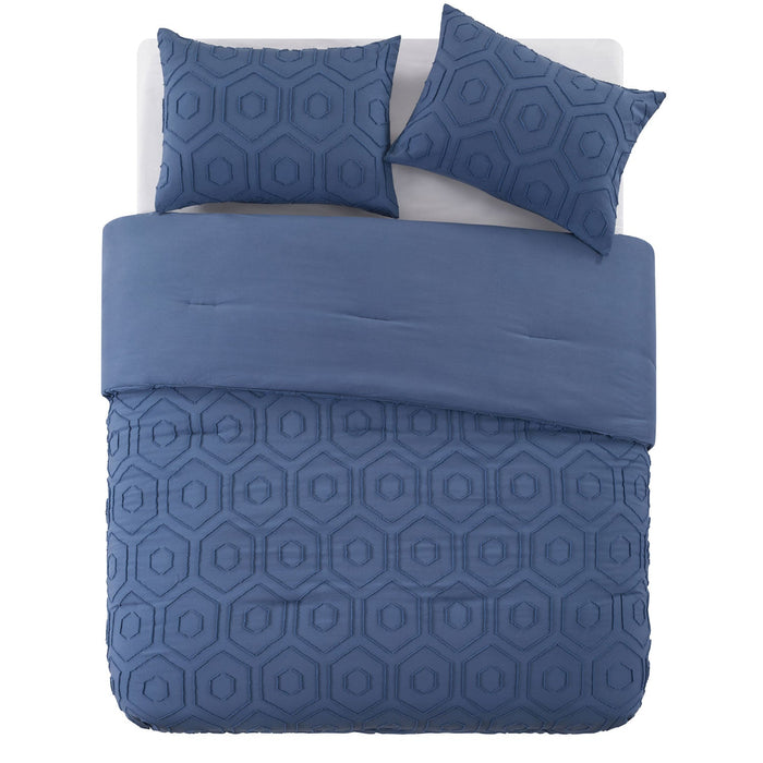 Jade + Oake Asher Modern Hexagon Microfiber Comforter Set