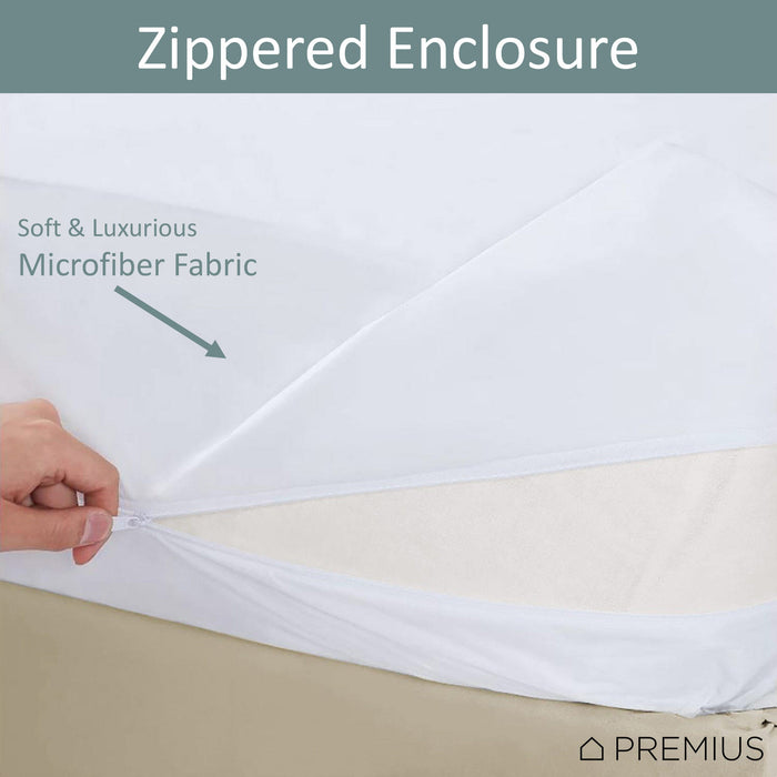 Microfiber Hypoallergenic Waterproof Mattress Cover Protector Encasement, 16 Inches Deep