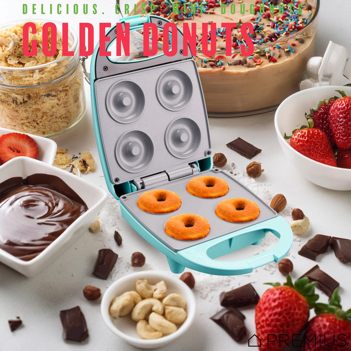 PREMIUS Ceramic Non-Stick Mini Snack Donut Maker, 2 Inch Mold, 4 Count