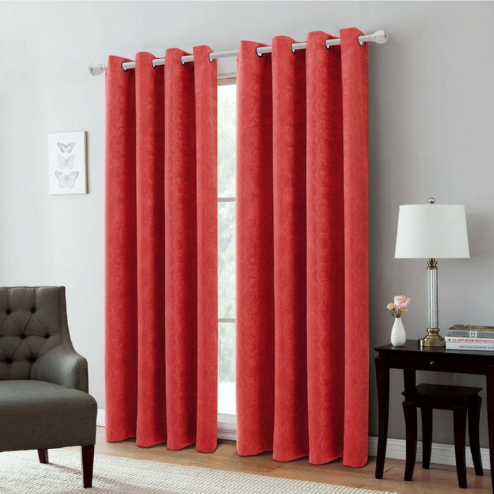 Andy Ogee Room Darkening Curtain Grommet Window Panel, 54x84 Inches