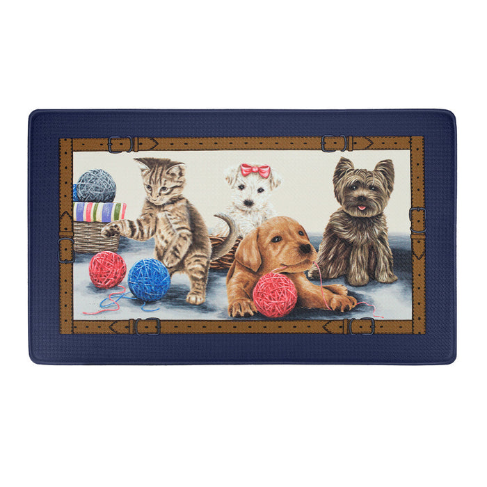 Precious Decorative Anti-Fatigue Mat, Navy Blue, 18x30 Inches