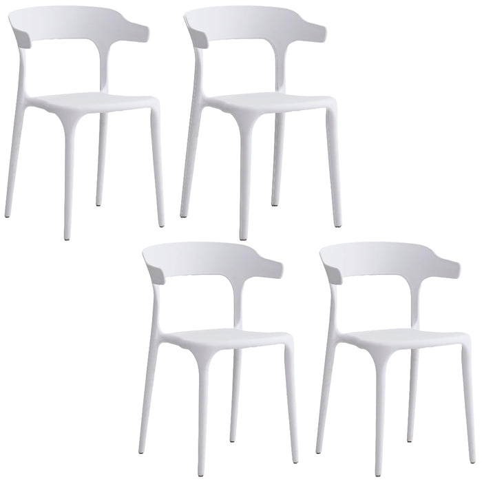 Just Relax Jasper Poolside Plastic Stacking Dining Chairs, Indoor-Outdoor, 4-Pack