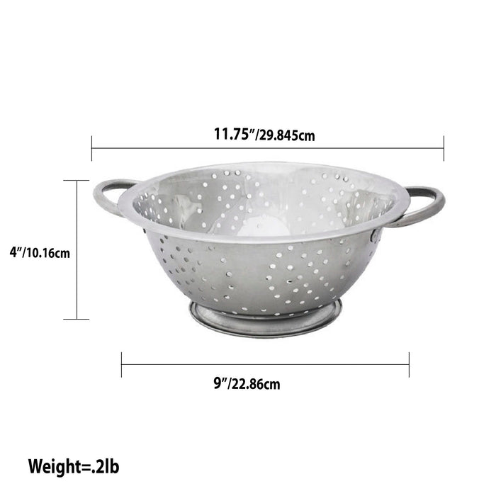Home Basics Stainless Steel Deep Colander, Silver, 3 Quart