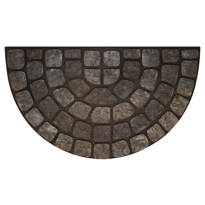 Achim Raised Rubber Door Mat Slice, Grey Stone, 18X30 Inches