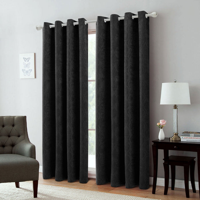 Andy Ogee Room Darkening Curtain Grommet Window Panel, 54x84 Inches